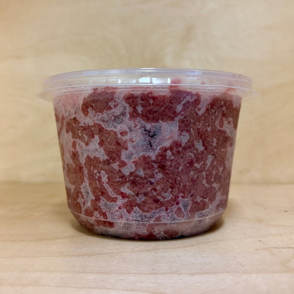 Chicken Backs Fine Raw Grind in Scoop-able Container
