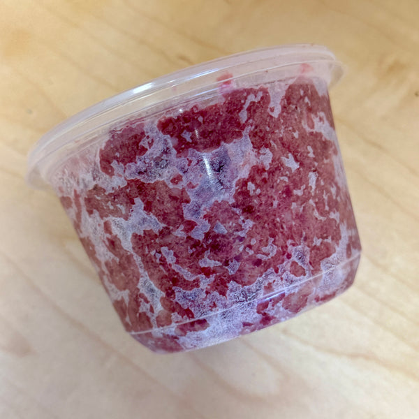 Chicken Backs Fine Raw Grind in Scoop-able Container