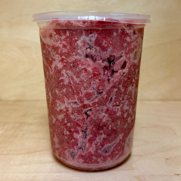 Chicken Backs Fine Raw Grind in Scoop-able Container