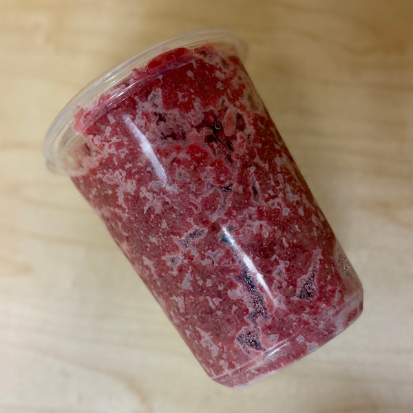 Chicken Backs Fine Raw Grind in Scoop-able Container