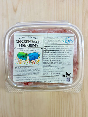 Raw Grind - Chicken Backs Finely Ground in Scoop-able Container