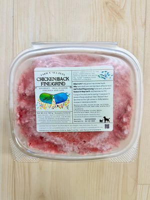 Raw Grind - Chicken Backs Finely Ground in Scoop-able Container